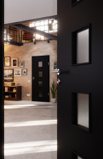 Detail-Milieuansicht von Anthrazit RAL 7016 LA 14 Mattlack Basic Innentür - Huga