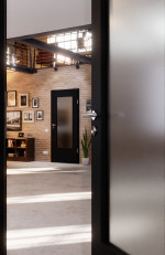 Detail-Milieuansicht von Anthrazit RAL 7016 DIN-LA Mattlack Basic Innentür - Huga