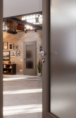 CloseUp-Milieuansicht von Taupe RAL 7048 DIN-LA Basic Lack Innentür - Huga