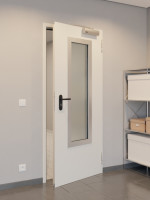 CloseUp-Milieuansicht von Innentür-Set Stahl mit Feuerschutzfunktion T30-1 FSA-62 mit Rechteckverglasung Ausschnitt 3 inkl. Umfassungszarge - Teckentrup
