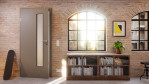 Detail-Milieuansicht von Hygge Grau RAL 7037 LA 24 schlossseitig Mattlack Basic Innentür - Huga