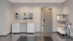 Front-Milieuansicht von GARANT Rauchschutztür Aura 834 Matt Staubgrau 7037 G-TEC
