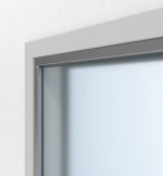 Detailansicht von Durchblickfenster beidseitig verglast HW-D-SD 2 mit einteiliger Umfassungszarge - Hörmann in RAL 7035