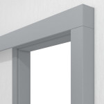 Detailansicht von JELD-WEN Schiebetürsystem vor der Wand laufend Classic Flint Grey DuriTop mit Zarge