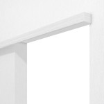 Detailansicht von HÖRMANN Schiebetürsystem vor der Wand laufend Eiche Weiß Duradecor ohne Zarge