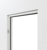 Detailansicht von der Aluminium-Blockzarge RAL 9016 Express für Holztüren - Küffner