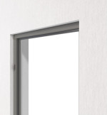 Detailansicht von der Aluminium-Blockzarge RAL 9007 Trend für Ganzglastüren - Küffner