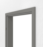 Detailansicht von GARANT Zarge für Wohnungseingangstüren Matt Staubgrau 7037 G-TEC mit kleiner Rundkante