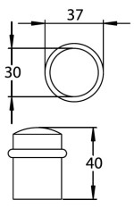 technische Zeichnung von Hoher Bodentürstopper Edelstahl - Südmetall