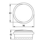 technische Zeichnung von flacher Bodentürstopper - Südmetall