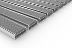 Schräge Detailansicht von Aluprofilmatte KLASSIK Safe R02V grau - Entrada