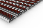 Schräge Detailansicht von Aluprofilmatte KLASSIK Work B04 braun - Entrada