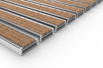 Schräge Detailansicht von Aluprofilmatte ROBUST Rips T11PP kokos - Entrada