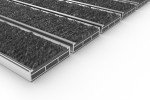 Schräge Detailansicht von Aluprofilmatte ROYAL Rips T03PP anthrazit - Entrada