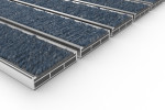 Schräge Detailansicht von Aluprofilmatte ROYAL Rips T06PP blau/grau - Entrada