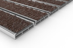 Schräge Detailansicht von Aluprofilmatte ROYAL Rips T08PP braun - Entrada