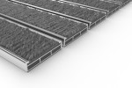 Schräge Detailansicht von Aluprofilmatte ROYAL Rips T05PP grau - Entrada
