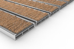 Schräge Detailansicht von Aluprofilmatte ROYAL Rips T11PP kokos - Entrada
