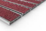 Schräge Detailansicht von Aluprofilmatte ROYAL Rips T09PP rot - Entrada