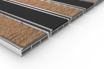 Schräge Detailansicht von Aluprofilmatte ROYAL Rips T11PP kokos / Safe R01V schwarz - Entrada