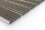 Schräge Detailansicht von Aluprofilmatte ROYAL Rips T12PP sand - Entrada