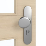 Detailansicht der Oberfläche von GARANT Wohnungseingangstür Quer Authentic Sand GCK08 mit Lichtausschnitt LA-11