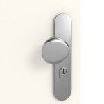 Detailansicht der Oberfläche von GARANT Wohnungseingangstür 0105-60 Pearl White CePaL mit Lichtausschnitt LA-4 mittig