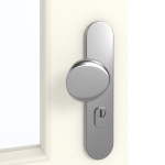 Detailansicht der Oberfläche von GARANT Wohnungseingangstür W980ST15 Platinweiß GHK08 mit Lichtausschnitt LA-6