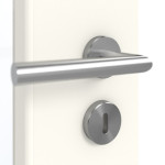 Detailansicht der Oberfläche von GARANT Doppelflügeltür inkl. Zarge 0105-60 Pearl White CPL mit Lichtausschnitt LA-DIN