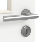 Detailansicht der Oberfläche von GARANT Doppelflügeltür inkl. Zarge D354-60 Designer White Resopal mit Lichtausschnitt LA-11