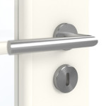 Detailansicht der Oberfläche von GARANT Doppelflügeltür inkl. Zarge 0105-60 Pearl White CPL mit Lichtausschnitt LA-2 Sprosse SP1