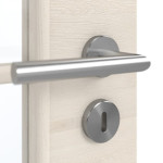 Detailansicht der Oberfläche von GARANT Doppelflügeltür inkl. Zarge Quer Authentic Perl GCK08 mit Lichtausschnitt LA-2 Sprosse SP10