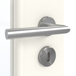 Detailansicht der Oberfläche von GARANT Doppelflügeltür inkl. Zarge 0105-60 Pearl White CPL mit Lichtausschnitt LA-2 Sprosse SP2