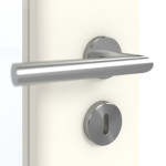 Detailansicht der Oberfläche von GARANT Doppelflügeltür inkl. Zarge W980ST15 Platinweiß GHK08 mit Lichtausschnitt LA-2 Sprosse SP4