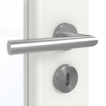 Detailansicht der Oberfläche von GARANT Doppelflügeltür inkl. Zarge Authentic Bianco CPL mit Lichtausschnitt LA-3 Sprosse SP2