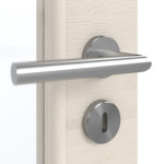 Detailansicht der Oberfläche von GARANT Doppelflügeltür inkl. Zarge Quer Authentic Perl GCK08 mit Lichtausschnitt LA-3 Sprosse SP4
