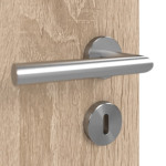 Detailansicht der Oberfläche von GARANT Doppelflügeltür inkl. Zarge Authentic Eiche GCK08 mit Lichtausschnitt LA-5 bandseitig Sprosse SP10