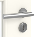 Detailansicht der Oberfläche von GARANT Doppelflügeltür inkl. Zarge 0105-60 Pearl White CPL mit Lichtausschnitt LA-6 Sprosse SP1
