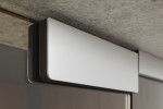 Detailsansicht von Sinus 2 Motiv matt 2-flg. Glaspendeltür mit festem Seitenteil DORMA Mundus BTS Variante 5 - Erkelenz