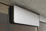 Detailbild von Quer Motiv matt 2-flg. Glaspendeltür mit zwei festen Seitenteilen DORMA Mundus BTS Variante 6 - Erkelenz