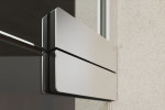 Detailansicht von Sinus 2 Motiv matt Glaspendeltür mit Oberlicht DORMA Mundus BTS Variante 7 - Erkelenz