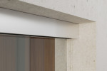 Detailansicht von Sinus 2 Motiv matt Glasschiebetür mit festem Seitenteil Sigma Flexible Variante 1 - Erkelenz