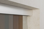 Detailansicht von Sinus 2 Motiv matt Glasschiebetür mit zwei festen Seitenteilen Sigma Flexible Variante 2 - Erkelenz