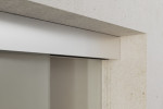 Detailansicht von Atessa Motiv klar 2-flg. Glasschiebetür mit zwei festen Seitenteilen Sigma Flexible Variante 3 - Erkelenz
