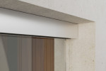 Detailansicht von Cristall Motiv matt 2-flg. Glasschiebetür mit zwei festen Seitenteilen Sigma Flexible Variante 3 - Erkelenz