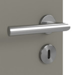 Detailansicht der Oberfläche von Hygge Grau RAL 7037 LA 14 Mattlack Basic Innentür - Huga