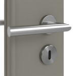 Detailansicht der Oberfläche von Hygge Grau RAL 7037 LA 24 schlossseitig Mattlack Basic Innentür - Huga