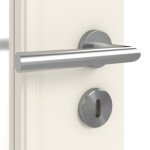 Detailansicht der Oberfläche von HUGA Innentür Landhaus 4 Weißlack Classic mit Lichtausschnitt LA