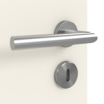 Detailansicht der Oberfläche von HUGA Innentür Smart 1 Weißlack Concept mit Lichtausschnitt Bandseite