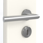 Detailansicht der Oberfläche von GARANT Schallschutztür 0105-60 Pearl White CePaL mit Lichtausschnitt LA-DIN
